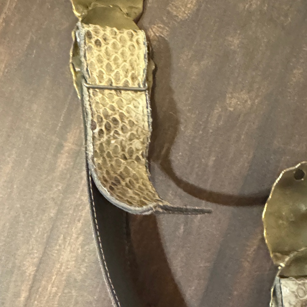 Vintage Gold and Silver Belt with snake skin - Picture 7 of 7